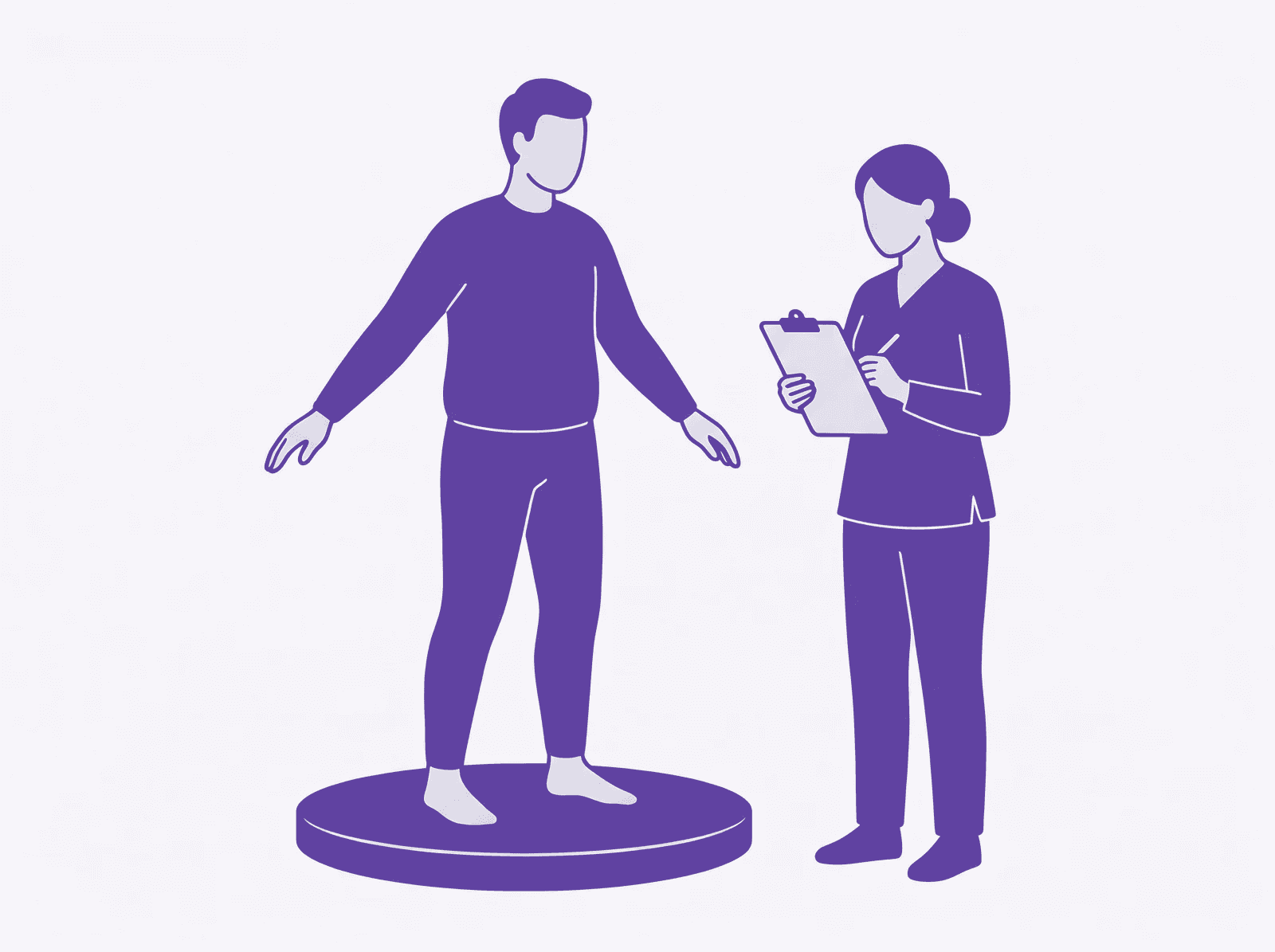 Balance platform — editorial illustration of balance assessment