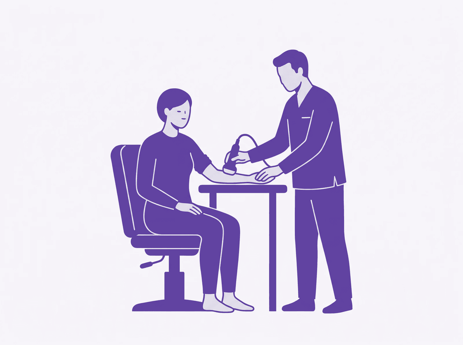 Therapeutic ultrasound — editorial illustration of handheld applicator use