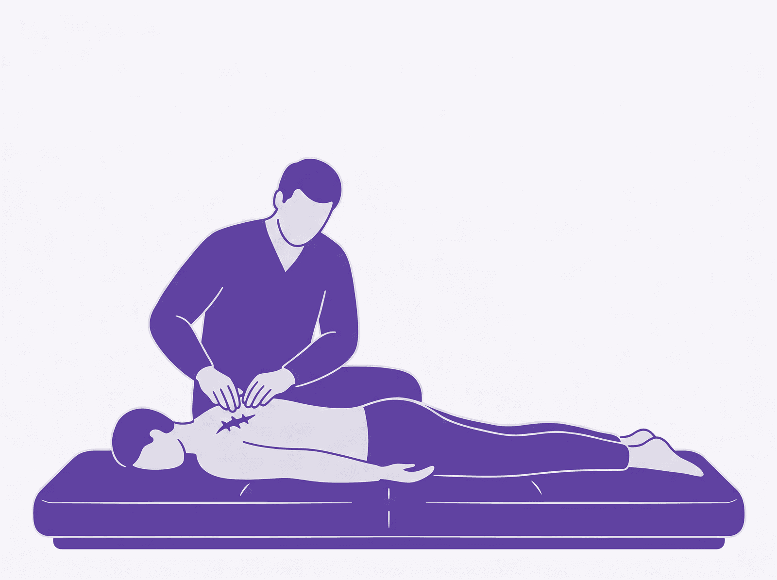 Scar mobilization — editorial illustration of post-surgical tissue work