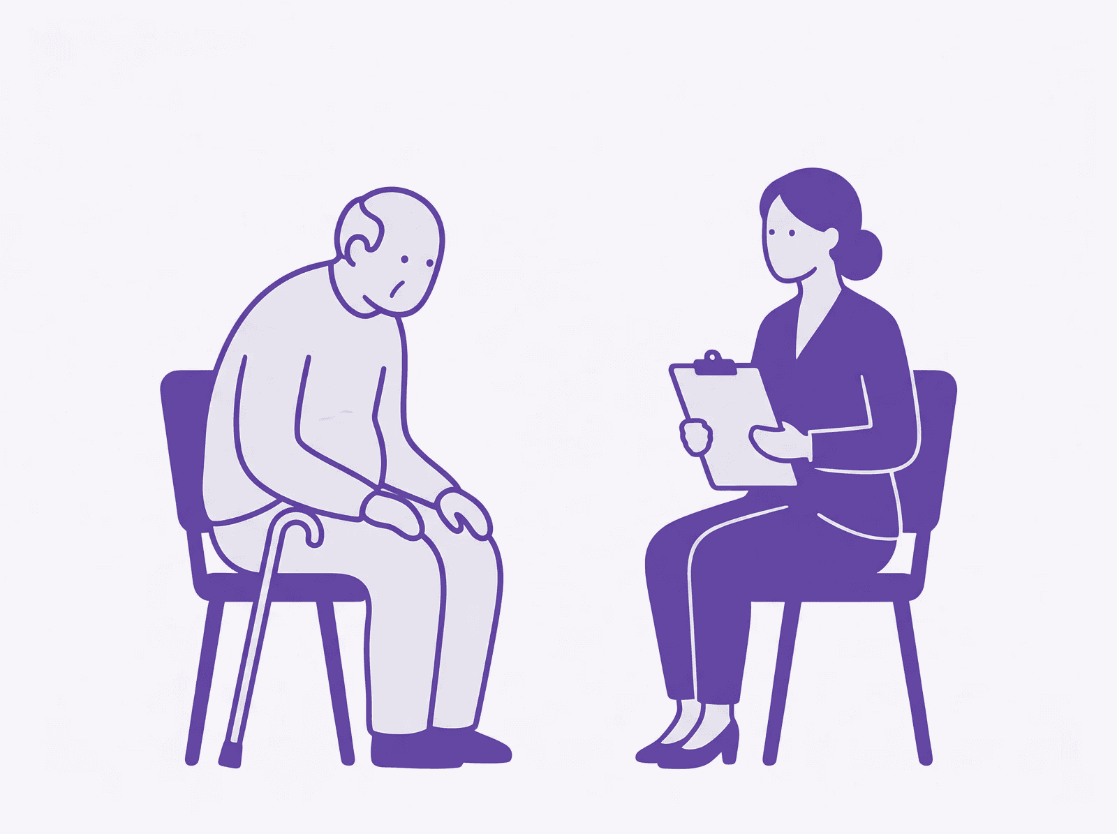 Balance assessment — editorial illustration of standing balance evaluation